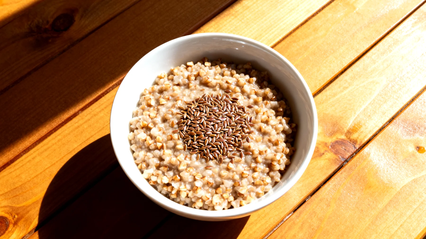 Buchweizen-Porridge mit fermentierten Leinsamen"