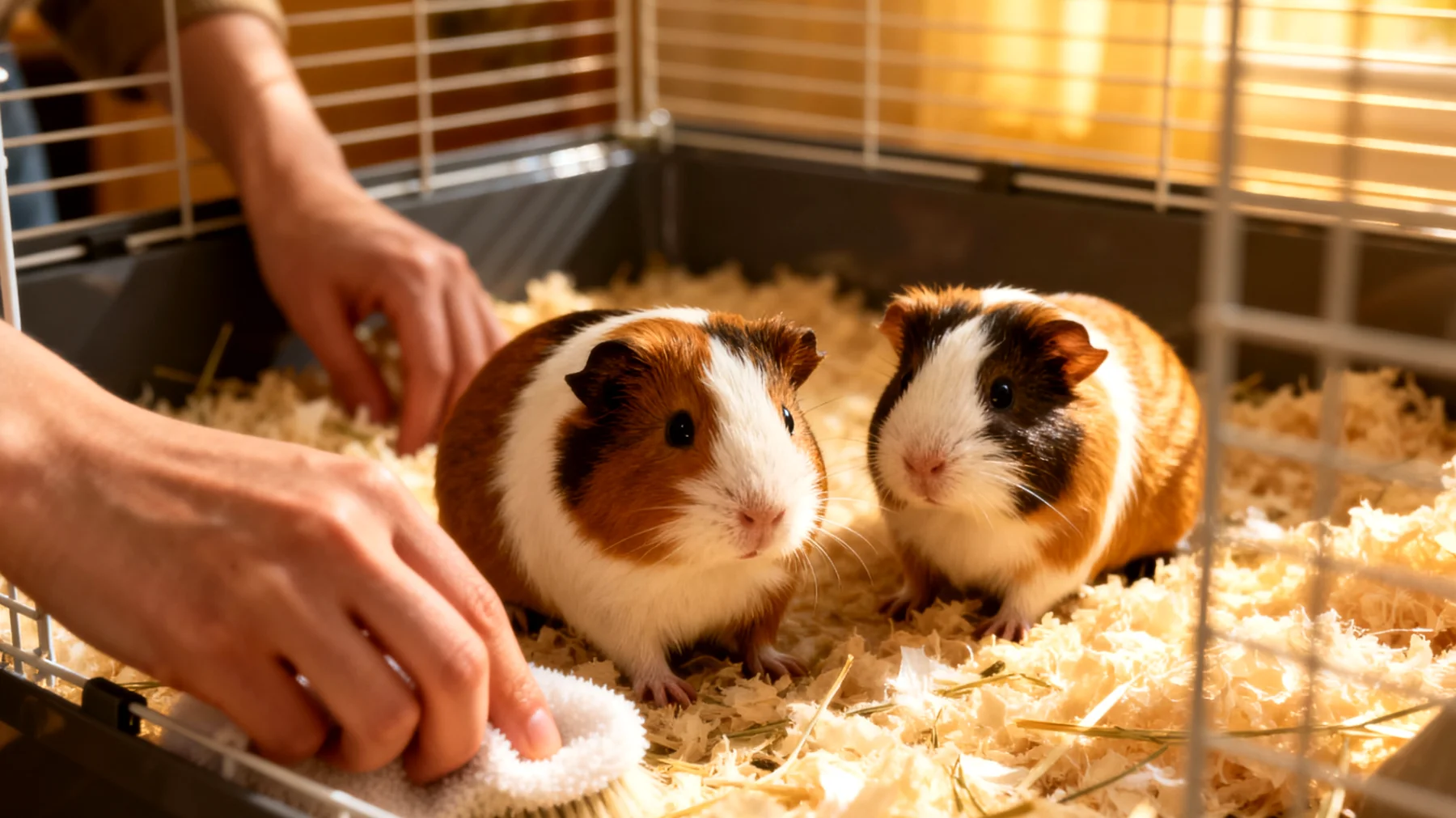 Meerschweinchen-Jungtiere benötigen eine besonders sorgfältige Hygiene und Sauberkeit in ihrem Lebensraum, da sie anfälliger für Infektionen und Parasiten sind. Ihre Einstreu muss häufiger gewechselt werden, und die Reinigung von Futter- und Wassernäpfen ist essentiell für ihr Wohlbefinden und ihre gesunde Entwicklung."